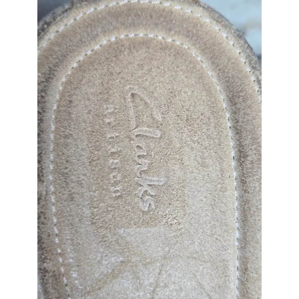 Clarks Artisan Womens White‎ Leather Thong Cork Wedge Sandals 11